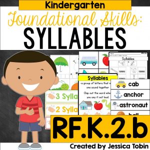 Syllables foundational skills for kindergarten