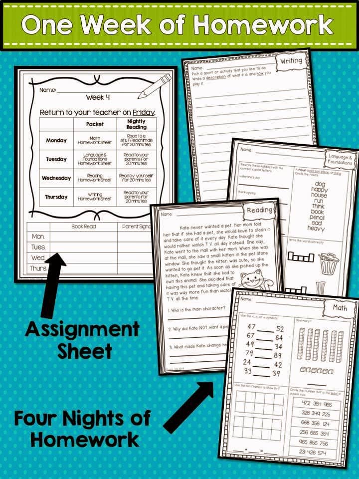 Homework Folders for Primary Students