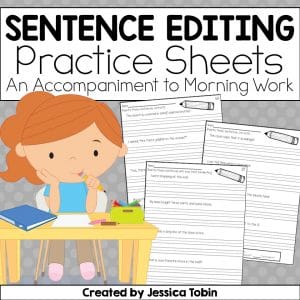 Sentence editing practice sheet