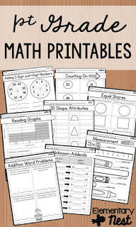 1st grade math printables