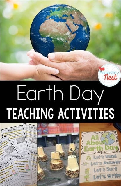Earth Day Educational Activities for the primary classroom: reading, hands-on crafts, writing, and science activities for students to learn more about Earth Day