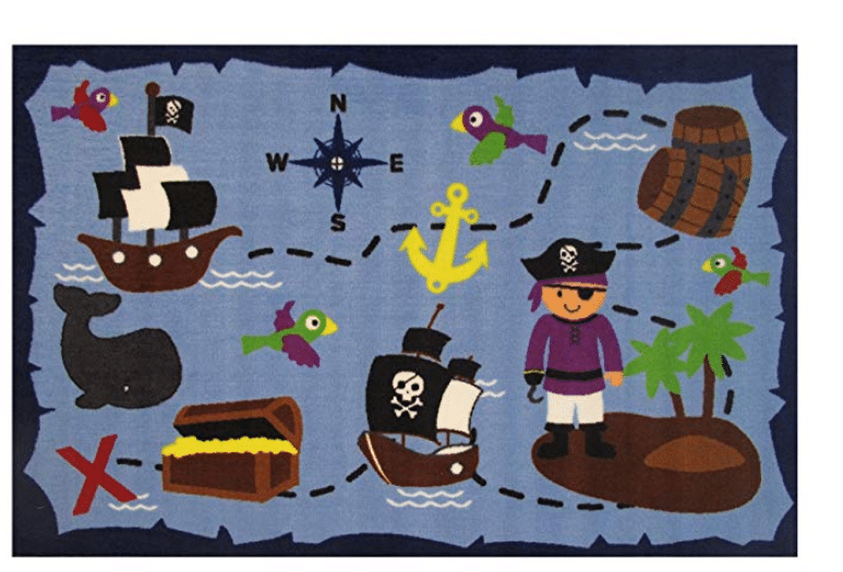 A pirate themed reading rug for the classroom.