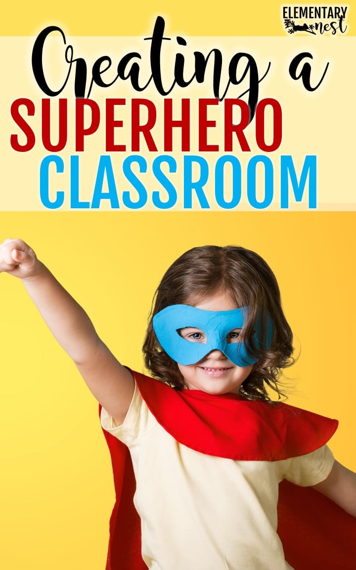 A superhero themed classroom is a fun idea for classroom organization and classroom decor. Superhero classroom decor ideas are gathered up in this blog post. There are superhero decor ideas, blue and red matching organizational items, and superhero school supplies to decorate your superhero themed classroom.