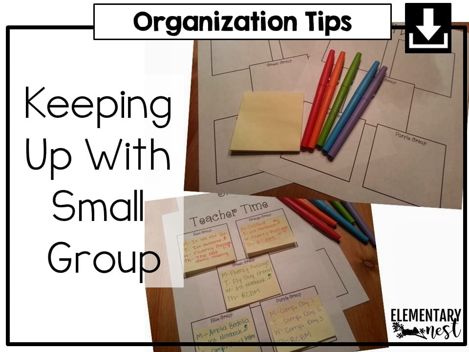 Organizing reading and writing materials for your ELA block with a graphic organizer for small group.