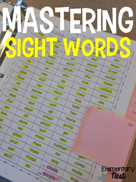 Mastering Sight Words in primary grades- activities and assessments to motivate students to learn their sight words