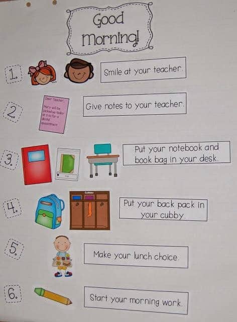 Kindergarten Morning Routine Ideas