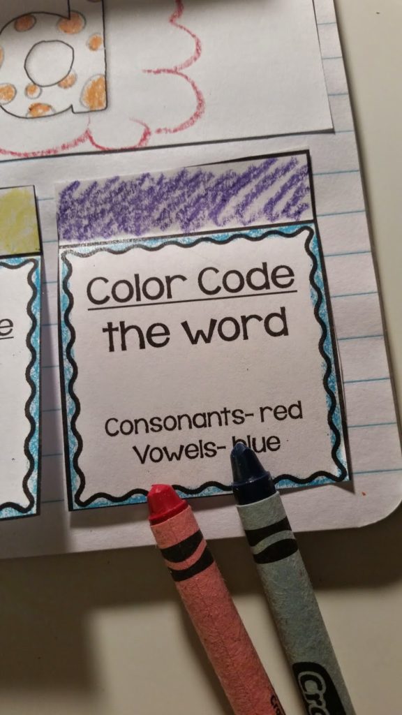 Color coding activity for elementary students.