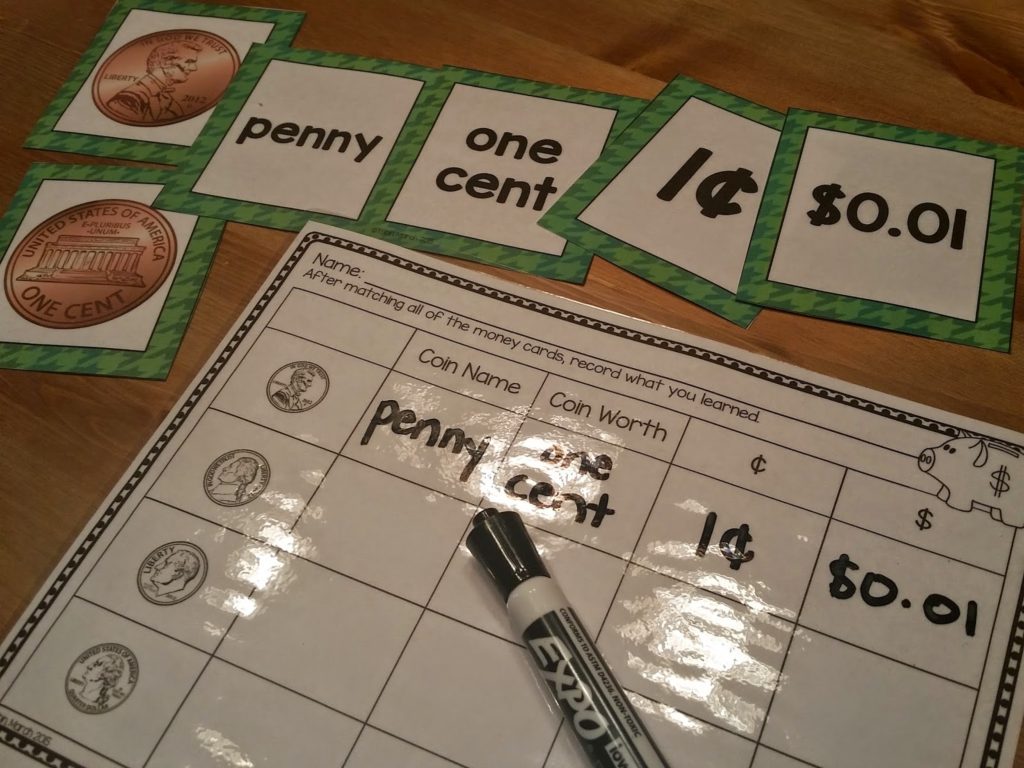 Money Activities for the primary classroom- money centers, money worksheets, and money interactive noteobook activities- all about coin worth and counting money