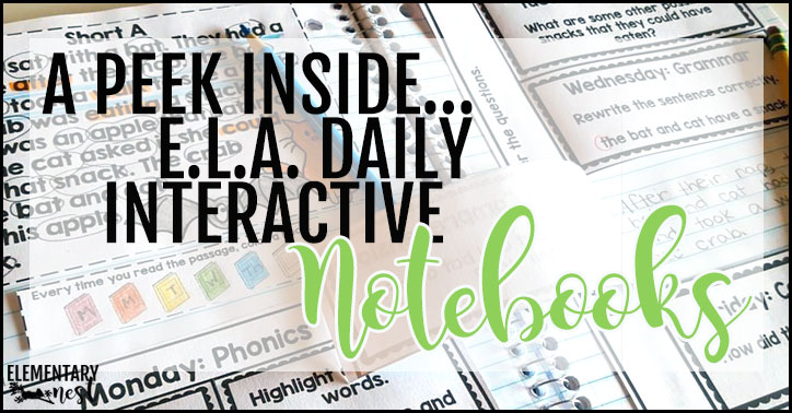 ELA daily interactive notebooks