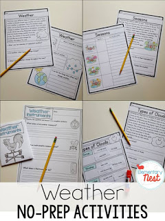 No Prep Weather Activities: Science and reading hands-on activities for students to learn about the different weather patterns.
