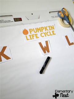 FREE KWL chart for pumpkin life cycle- Fall Science- activities to help integrate science into your fall teaching.
