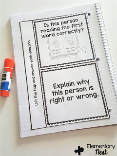 Interactive notebook for teaching print concepts to 1st graders.