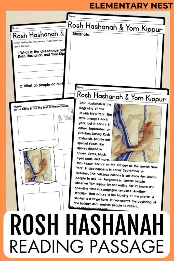 October Lesson Plan Themes and October Teaching Resources rosh hashanah reading activity