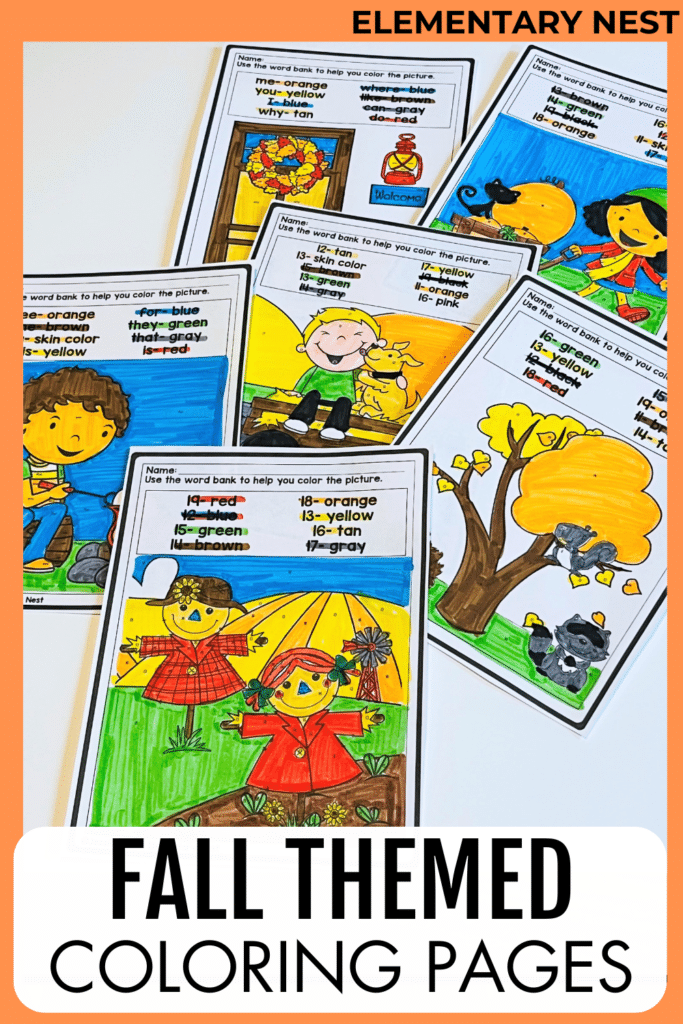 October Lesson Plan Themes and October Teaching Resources fall themed coloring pages