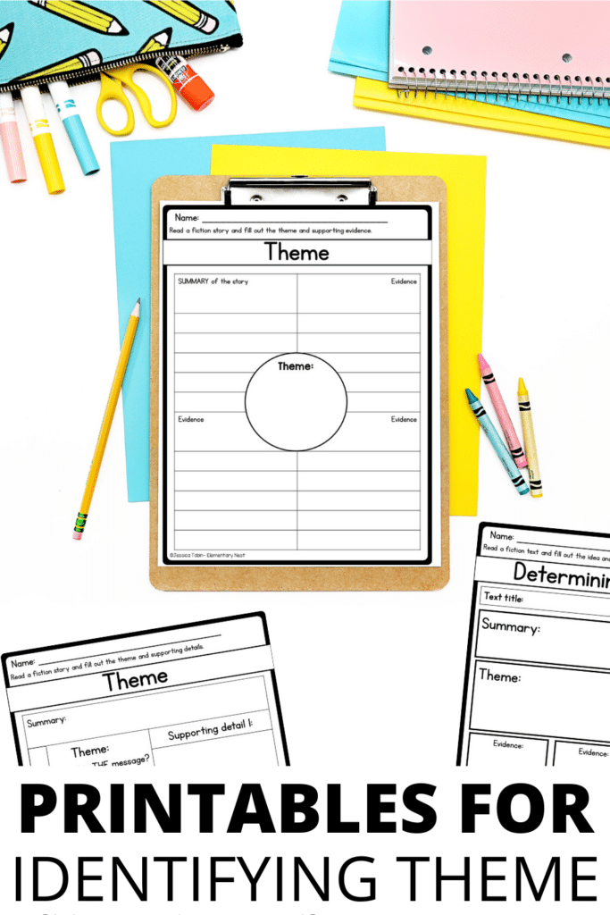 Teaching Theme and Summarizing Strategies in 4th and 5th Grade 4th and 5th Grade Theme Lesson Plan and activities including mentor text and graphic organizer