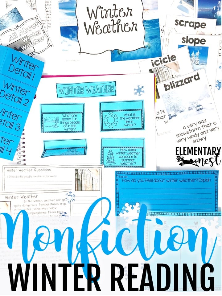 Winter themed Nonfiction reading activities for kids.