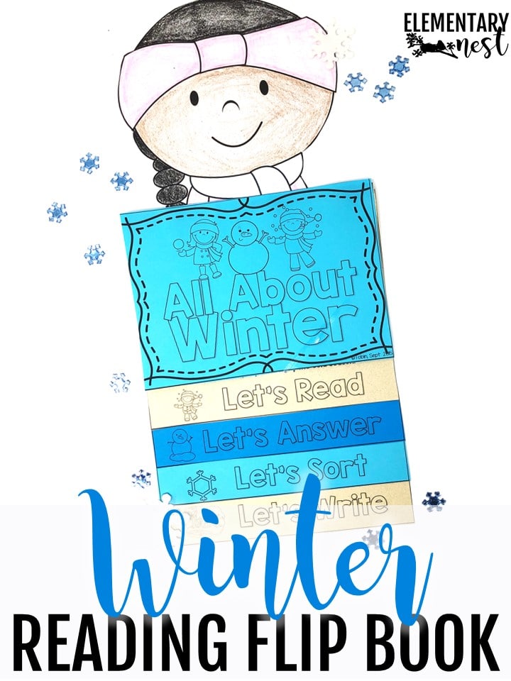 Winter flip book reading activity for kids.