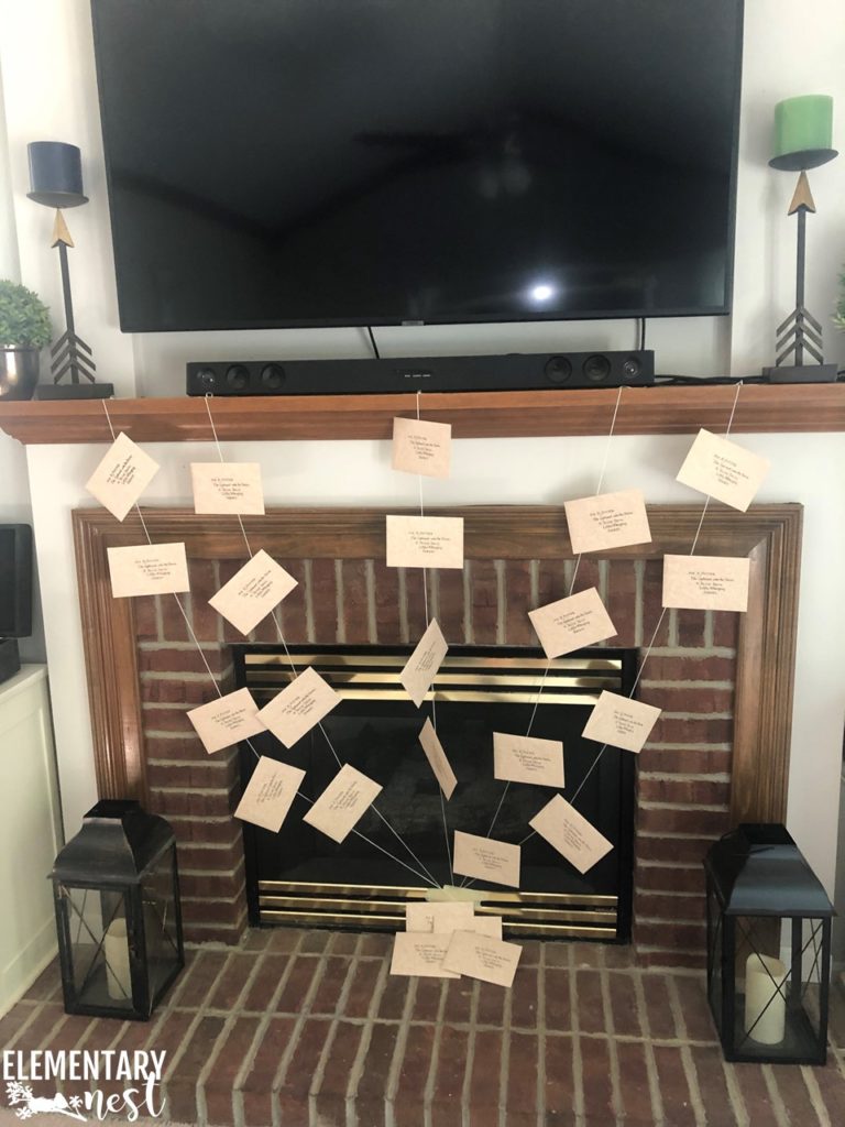 hogwarts letter in fireplace for harry potter party