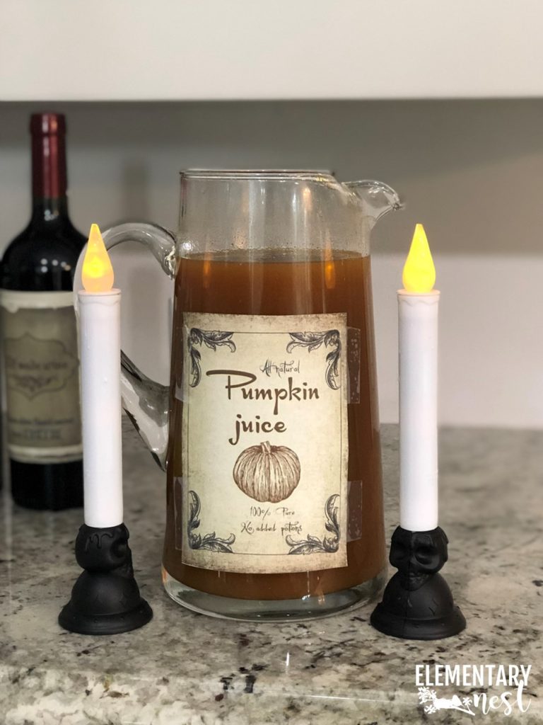 pumpkin juice- harry potter party