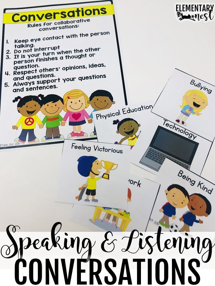 Speaking and listening conversations anchor chart. 