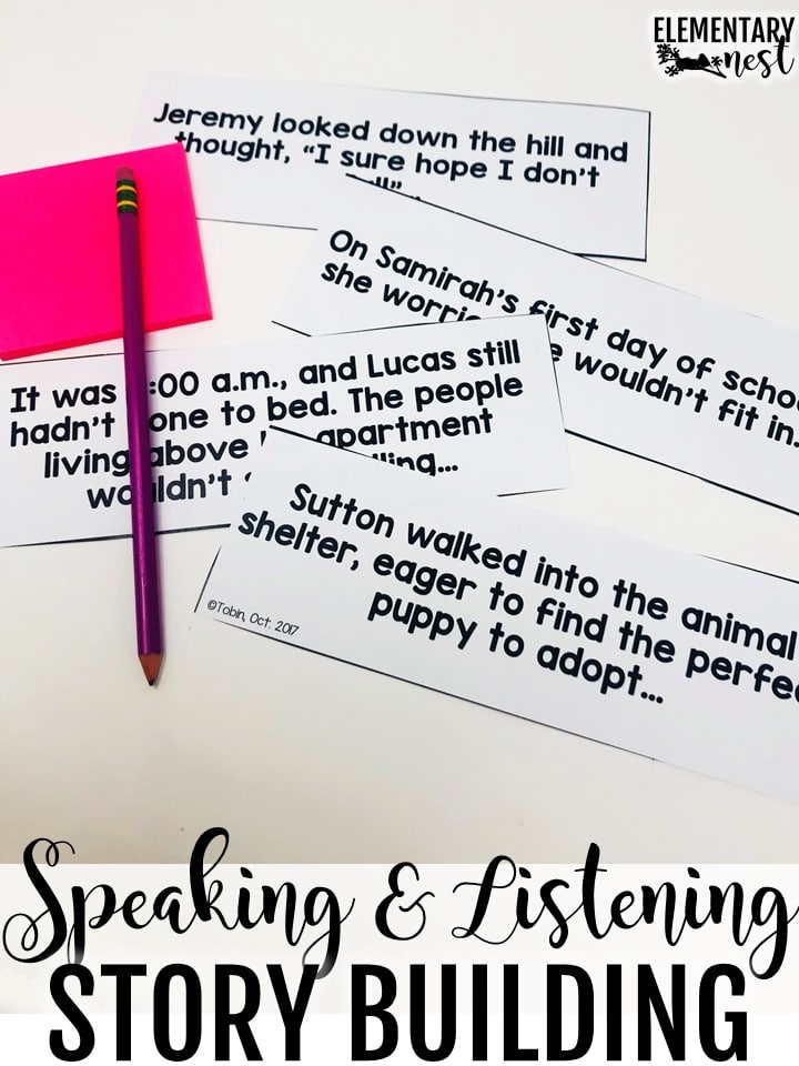 Speaking and listening story building activity.