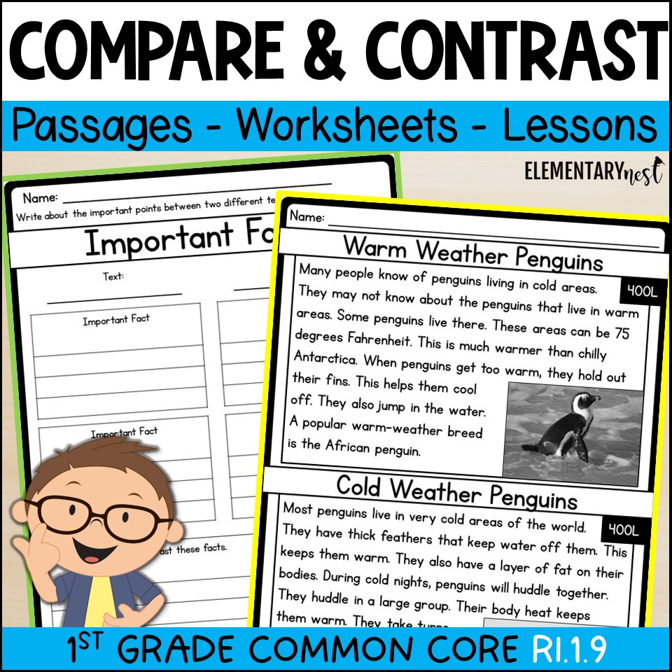 1st Grade Nonfiction Compare and Contrast RI.1.9