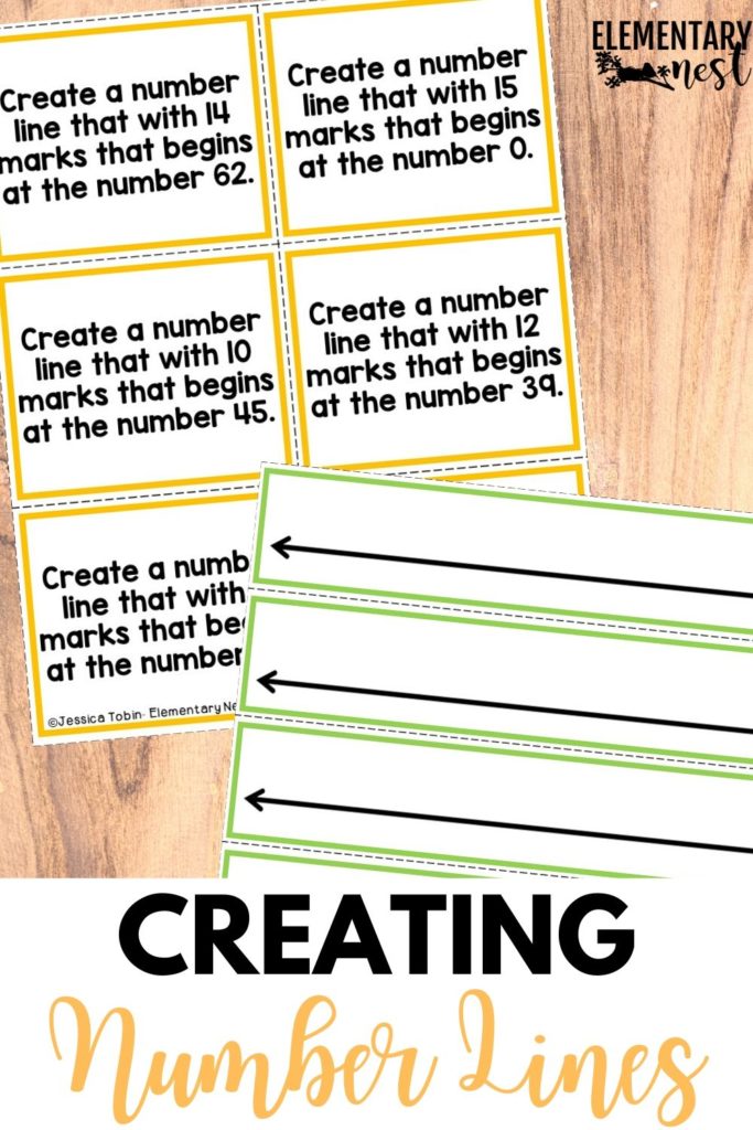 Task card activity for creating number lines