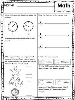 homework pages for 3rd grade