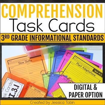 Comprehension Task Cards 3rd Grade INFORMATIONAL
