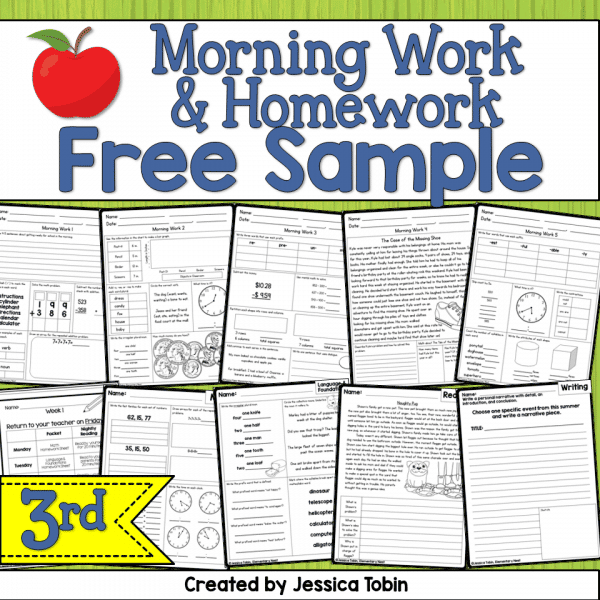 Free 3rd Grade Morning Work/Homework
