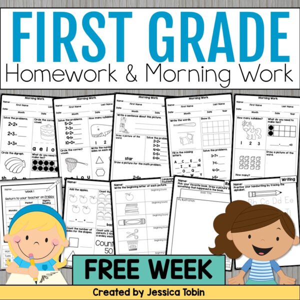 Free 1st Grade Morning Work/Homework