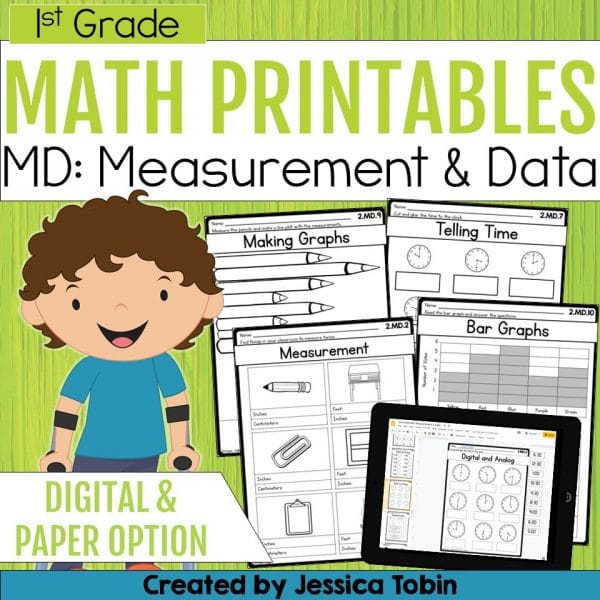 1st Grade Measurement and Data Math Worksheets