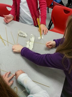 STEM Lab Visit- students must build the tallest skyscraper using spaghetti noodles, marshmallows, and tape