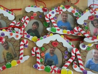 Finished student photo ornaments
