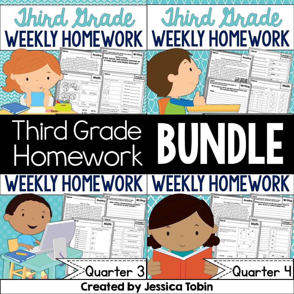 Third grade homework bundle