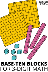 Base-ten blocks, manipulatives for practicing 3-digit addition and subtraction