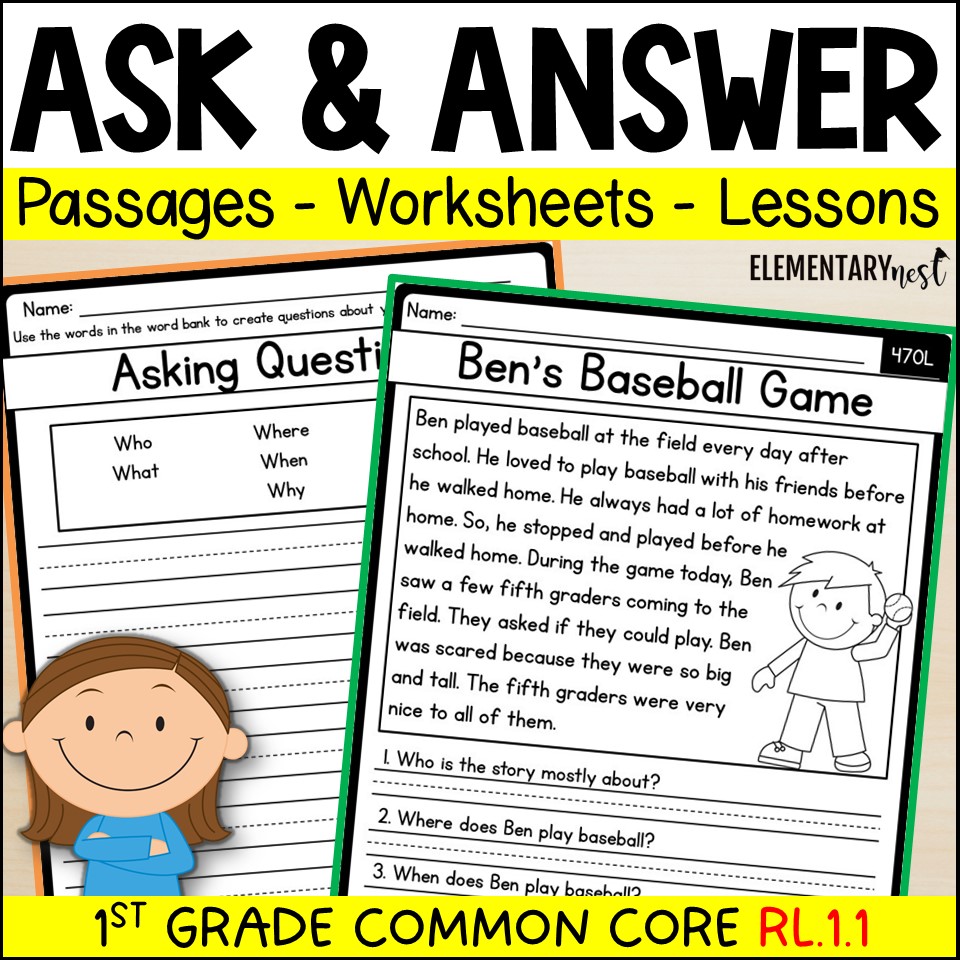 Ask and Answer Questions 1st Grade Reading Unit RL.1.1