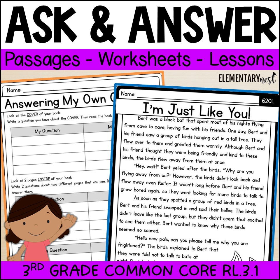 Ask and Answer Questions 3rd Grade Reading Unit RL.3.1
