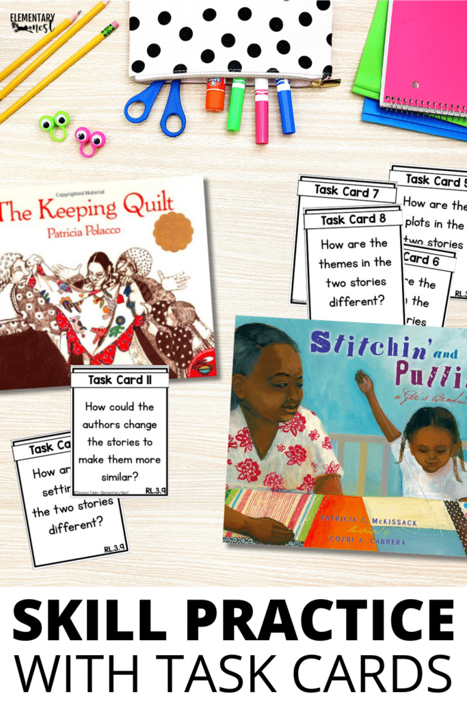 Common Core Standards, Compare and Contrast ELA Unit task cards