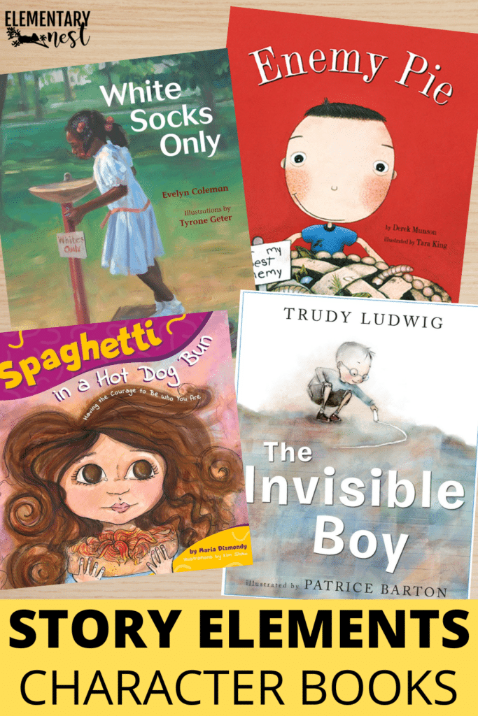 Best Mentor Texts Books: Characters- The Invisible Boy, Spaghetti in a Hot Dog Bun, White Socks Only, Enemy Pie