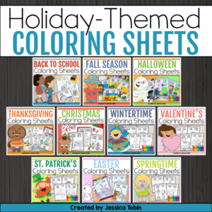 Holiday Themed Coloring Sheets