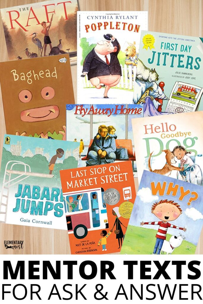 Collection of children's books used as mentor texts to teach asking and answering questions in reading.