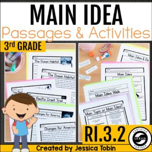 Third grade main idea and key details passages and activities with Lexile-leveled texts.
