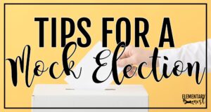 Tips for hosting a classroom mock election with a student placing a ballot in a box