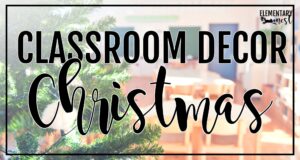 Classroom decorated for Christmas with a tree and festive accents in a bright, cheerful classroom.