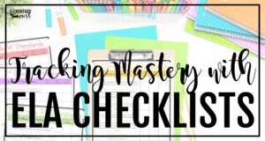 A bright flat lay of ELA checklists on clipboards and colorful notebooks, showing different grade-level standards pages, perfect for tracking mastery of common core standards ELA in the classroom.