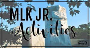 Martin Luther King Jr. Memorial statue with text overlay that reads “MLK Jr. Activities.”