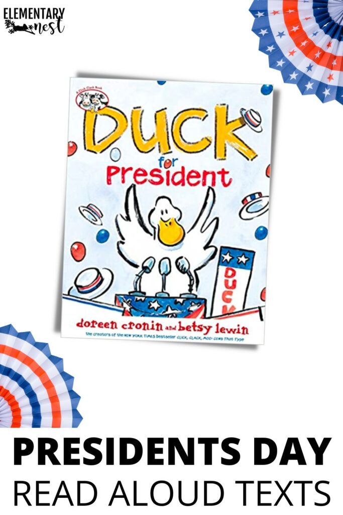 Duck for President book cover used as a Presidents’ Day read aloud for elementary students