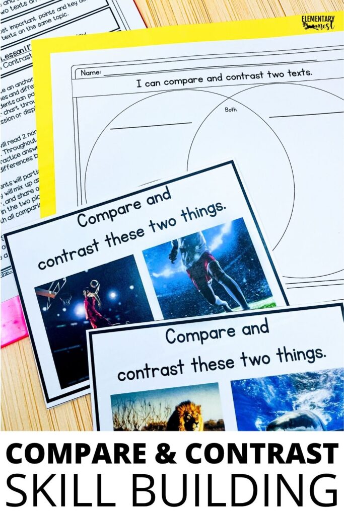 compare and contrast nonfiction reading passages with venn diagram graphic organizer