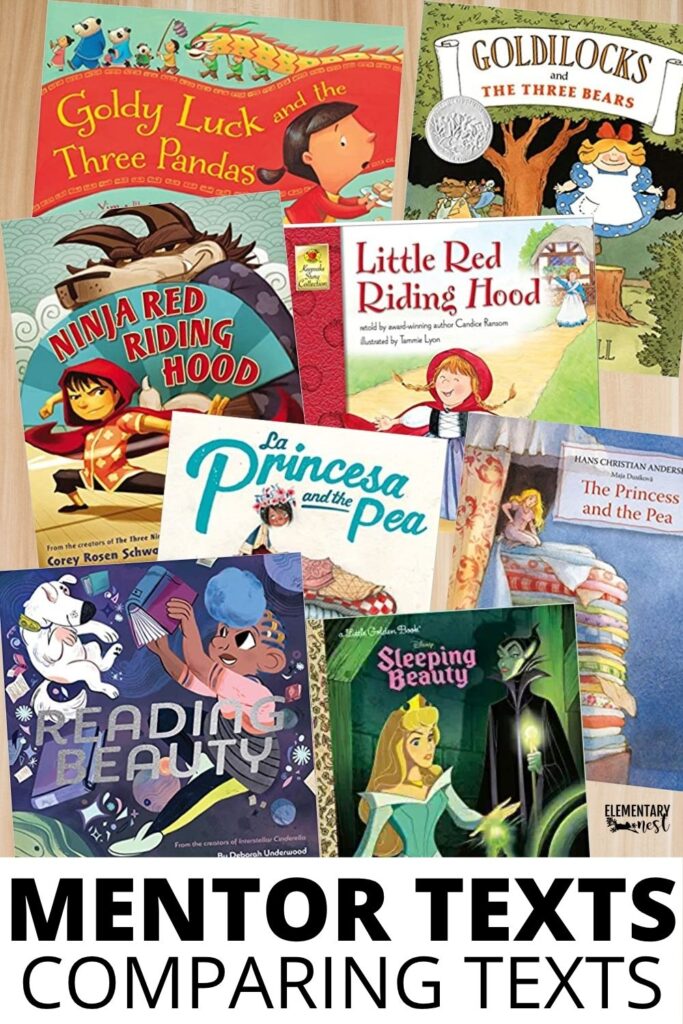 fairy tale mentor texts for comparing and contrasting similar stories in elementary reading lessons